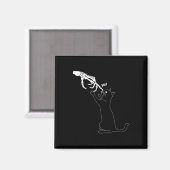 Cat Skeleton Hand Boop Katze Nase Funny Halloween  Magnet (Vorderseite/Rückseite)