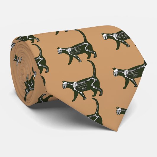 Cat Skeleton Krawatte (Gerollt)