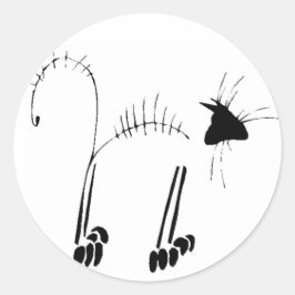 Cat Skeleton Runder Aufkleber