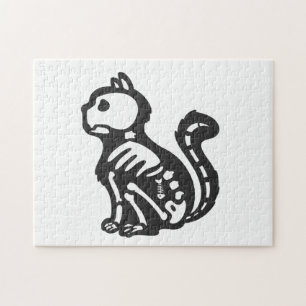 Cat Skelett Cartoon Silhouette - Rücken Colon ausw Puzzle