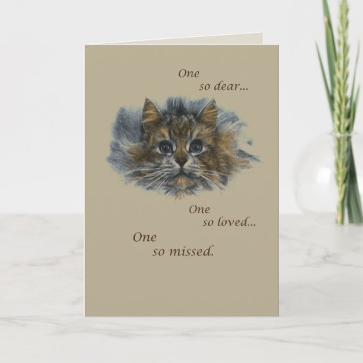 Cat Sketch Beileid Karte (Vorderseite)