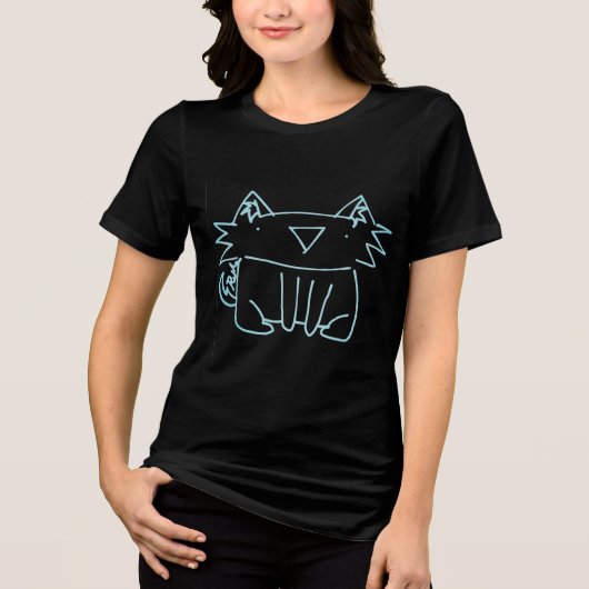 Cat Sketch Tri-Blend Shirt (Vorderseite)