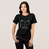 Cat Sketch Tri-Blend Shirt (Vorderseite voll)