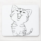 Cat Sketch Zeichnend Graphic Arts Kitten Silhouett Mousepad (Vorne)