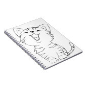 Cat Sketch Zeichnend Graphic Arts Kitten Silhouett Notizblock (Rechte Seite)