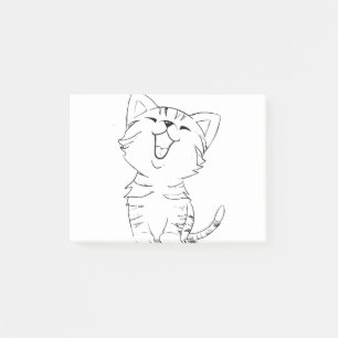 Cat Sketch Zeichnend Graphic Arts Kitten Silhouett Post-it Klebezettel