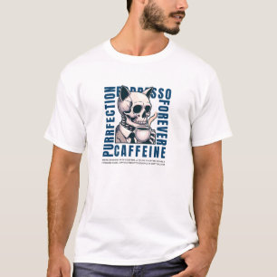 Cat Skull Coffeine Connoisseur - Ewiger Kaffee T-Shirt