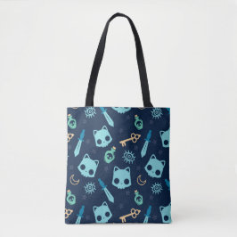 Cat Skull Dark Blue Blue Skulls Muster Pet Tasche