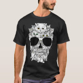 Cat Skull Kitty Skeleton Black Sunglass Men  T-Shirt (Vorderseite)