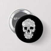 Cat Skull Kitty Skeleton Halloween Costume Tarot Button (Vorne & Hinten)