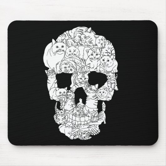 Cat Skull Kitty Skeleton Halloween Costume Tarot Mousepad (Vorne)