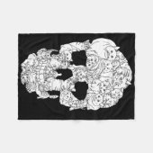 Cat Skull Kitty Skeleton Halloween Goth Punk Emo G Fleecedecke (Vorderseite (Horizontal))
