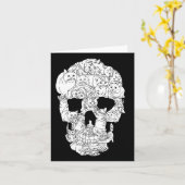 Cat Skull Kitty Skeleton Halloween Goth Punk Emo G Karte (Gelbe Blume)