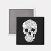 Cat Skull Kitty Skeleton Halloween Goth Punk Emo G Magnet (Vorderseite/Rückseite)