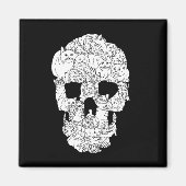 Cat Skull Kitty Skeleton Halloween Goth Punk Emo G Magnet (Vorne)