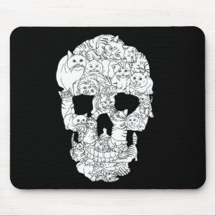 Cat Skull Kitty Skeleton Halloween Goth Punk Emo G Mousepad