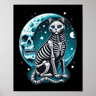 Cat Skull - Kitty Skeleton Halloween Kostüm Idee Poster