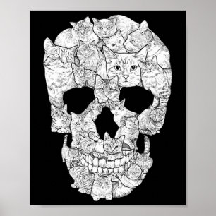 Cat Skull - Kitty Skeleton Halloween Kostüm Idee Poster