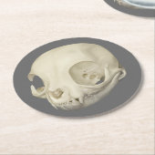Cat Skull Runder Pappuntersetzer (Angewinkelt)