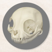 Cat Skull Runder Pappuntersetzer (Vorderseite)