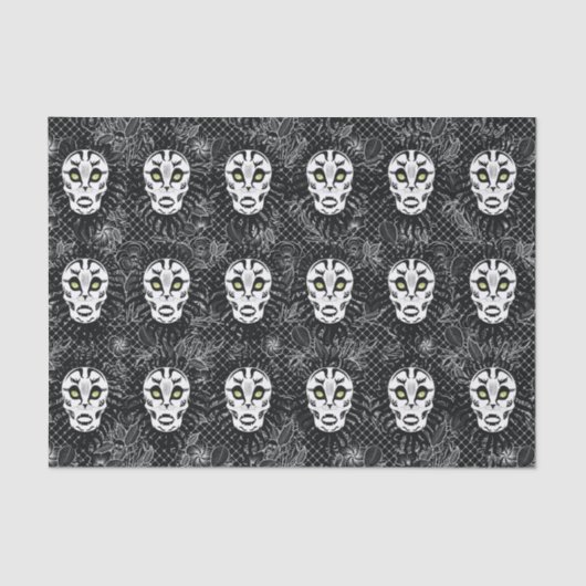 Cat Skull Theme Designed Tissue Paper Seidenpapier (Vorderseite)
