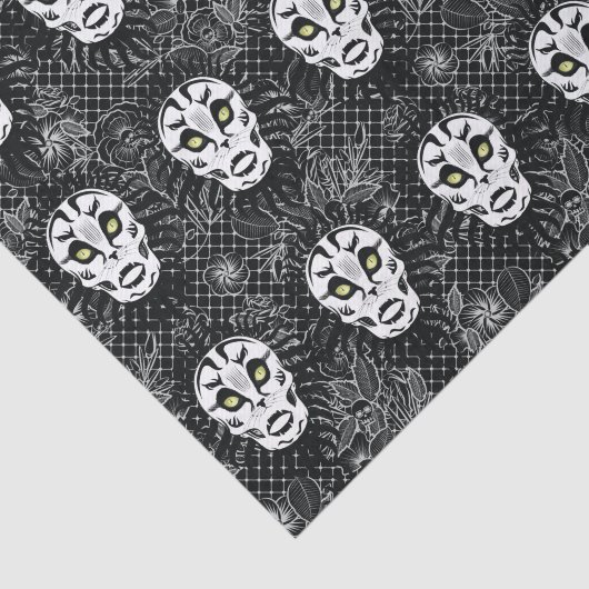 Cat Skull Theme Designed Tissue Paper Seidenpapier (Ausschnitt)