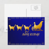 Cat Sled Card Feiertagspostkarte (Vorne/Hinten)