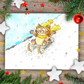 Cat Sledging Postkarte