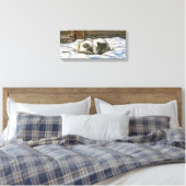 Cat Sleeping auf einem Bett von Claude Monet Leinwanddruck (Insitu (Schlafzimmer))