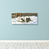 Cat Sleeping auf einem Bett von Claude Monet Leinwanddruck (Insitu (Holzboden))