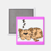 Cat Sleeping Cartoon Magnet (Vorderseite/Rückseite)