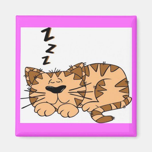 Cat Sleeping Cartoon Magnet (Vorne)