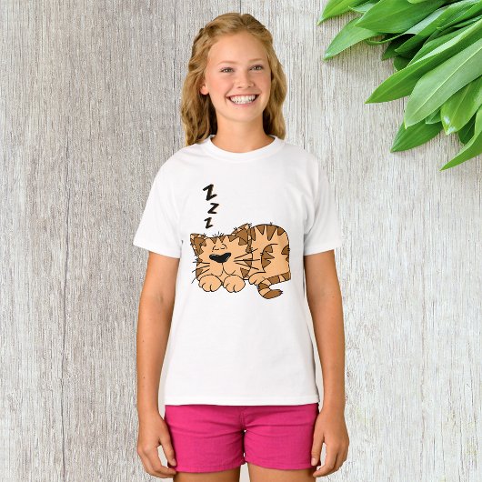 Cat Sleeping Girls T - Shirt