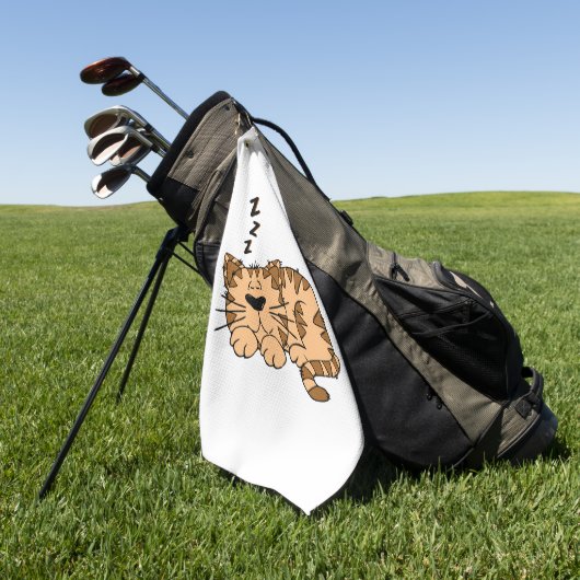 Cat Sleeping Golfhandtuch (Gras)