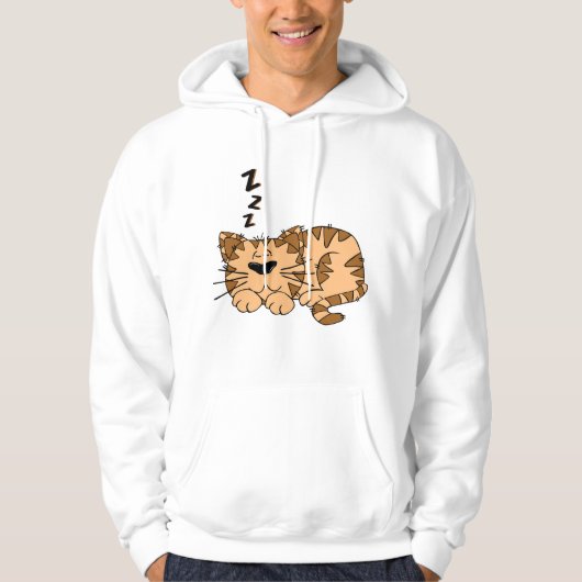 Cat Sleeping Mens Hoodie (Vorderseite)