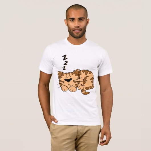 Cat Sleeping Mens T - Shirt (Vorne ganz)
