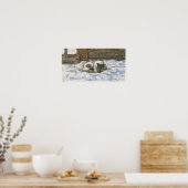 Cat Sleeping on a Bed, c. 1865-70 Poster (Küche)