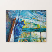 Cat Sleeping on Window Ledge Puzzle (Horizontal)