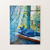Cat Sleeping on Window Ledge Puzzle (Vertikal)