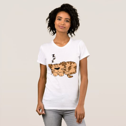Cat Sleeping Womens T - Shirt (Vorne ganz)