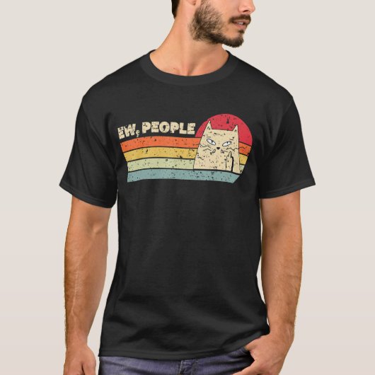 Cat Smile Meme Retro Style Ew Menschen Niedlich Ch T-Shirt (Vorderseite)