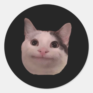 Cat Smiling Cat Beluga Runder Aufkleber