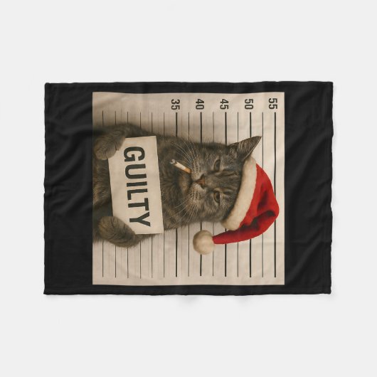 Cat Smoking Cigarette Christmas Funny Meme Cat Fleecedecke (Vorderseite (Horizontal))