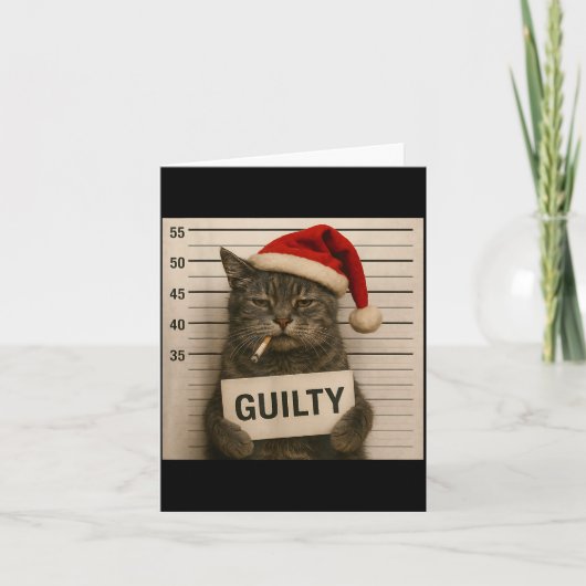 Cat Smoking Cigarette Christmas Funny Meme Cat Karte (Vorderseite)