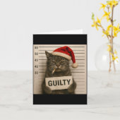 Cat Smoking Cigarette Christmas Funny Meme Cat Karte (Gelbe Blume)