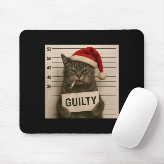 Cat Smoking Cigarette Christmas Funny Meme Cat  Mousepad (Mit Mouse)