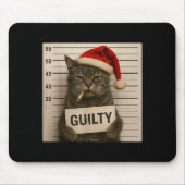 Cat Smoking Cigarette Christmas Funny Meme Cat Mousepad (Vorne)