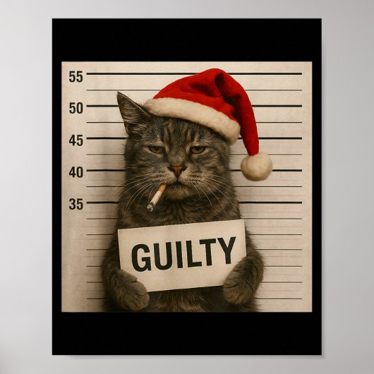 Cat Smoking Cigarette Christmas Funny Meme Cat  Poster (Vorne)