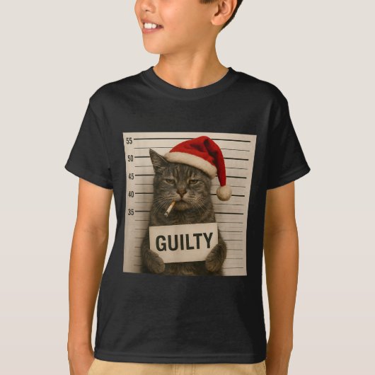 Cat Smoking Cigarette Christmas Funny Meme Cat  T-Shirt (Vorderseite)