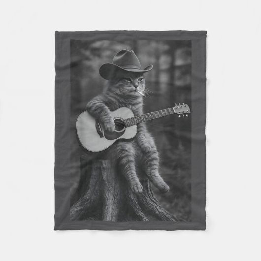 Cat Smoking Cigarette Racoon Ossum Funny Meme Cowb Fleecedecke (Vorderseite)